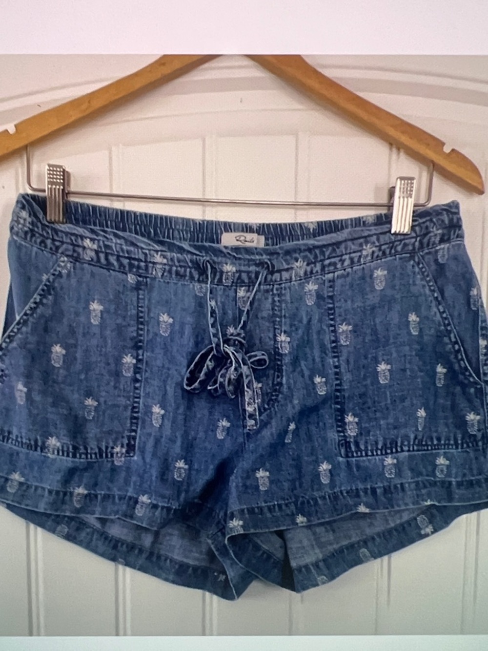 Rails Denim linen Blend drawstring Shorts